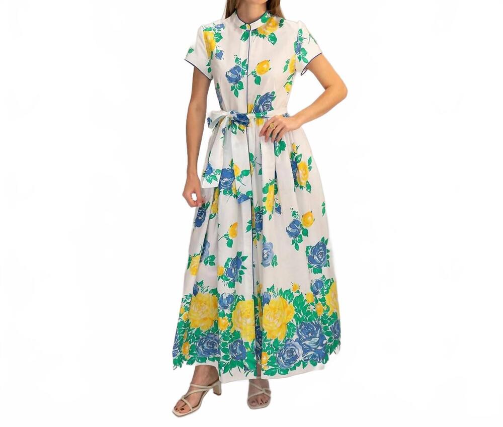 NEW LORETTA CAPONI camaiore dress in lucy's roses